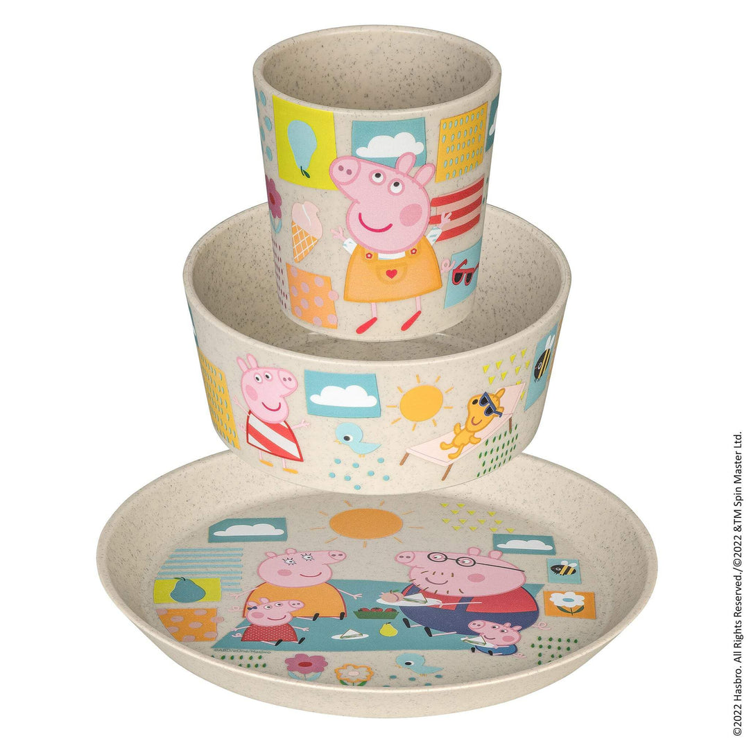 Koziol CONNECT PEPPA PIG Kindergeschirrset 3teilig | kleiner Teller + Schale + Becher | für Kinder a