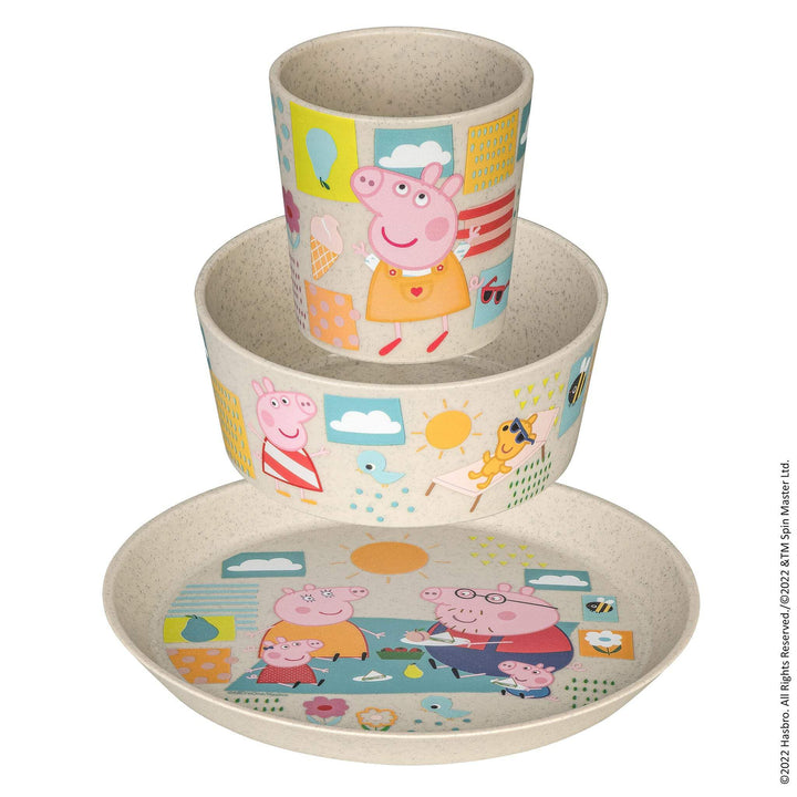 Koziol CONNECT PEPPA PIG Kindergeschirrset 3teilig | kleiner Teller + Schale + Becher | für Kinder a