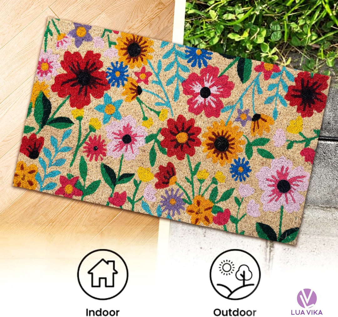Fussmatte Kokos - Botanisch - 40x70 cm - Fussmatte Aussen und Innen - Fussmatten Haustür - Türmatte