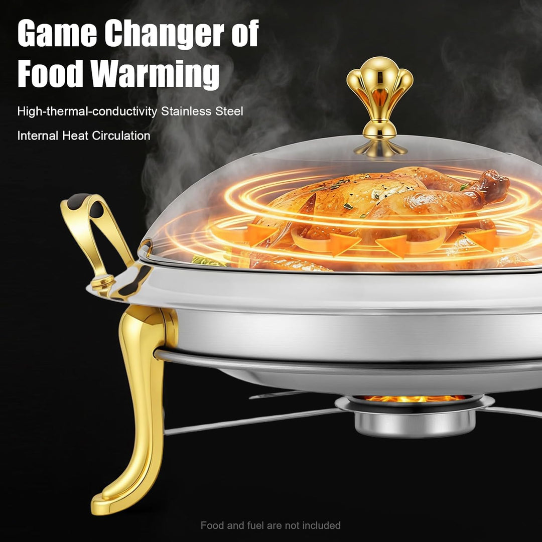 3Liter Speisewärmer Chafing Dish Warmhaltebehälter Wärmebehälter für Haushalt Cafeterias Hotelrestau