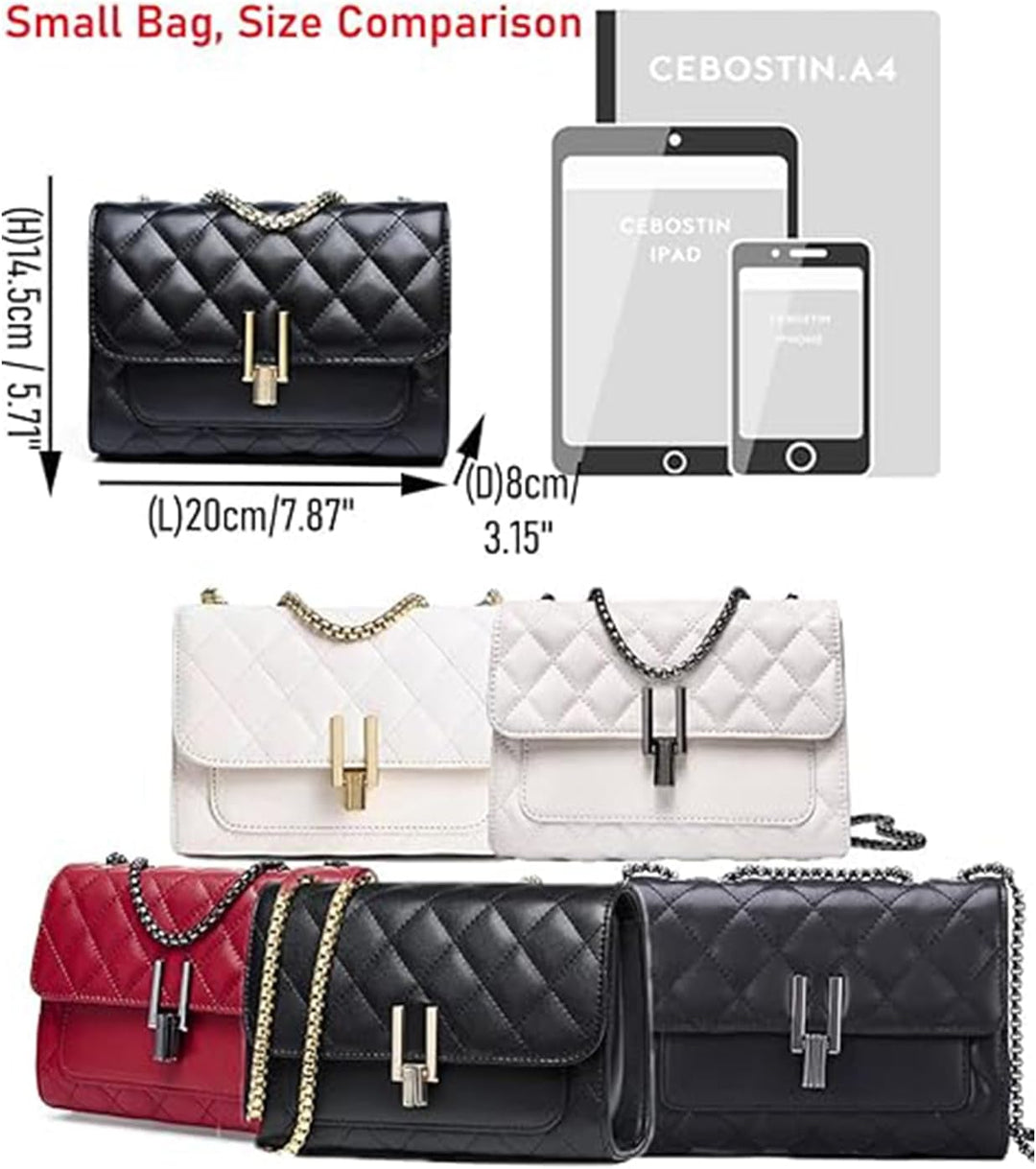 YXBQueen Damen Handtasche Umhängetasche Taschen Leder crossbody bag damen Kleine gesteppte Handtasch