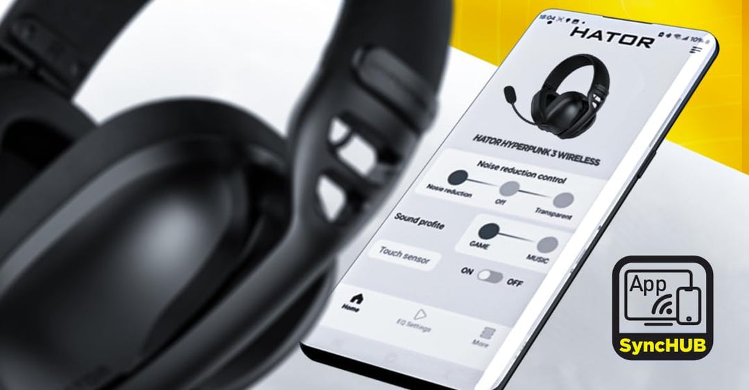 HATOR Hyperpunk 3 Wireless Gaming-Headset – Kabellos, Hi-Res Audio, Hybrid ANC, 40mm Treiber, Blueto