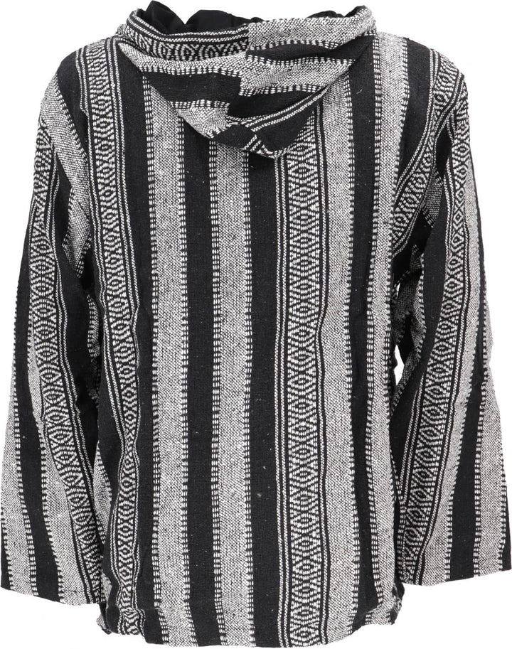 GURU SHOP Goa Kapuzenshirt, Baja Hoodie, Style Kapuzenpullover, Herren, Baumwolle S Schwarz, S Schwa