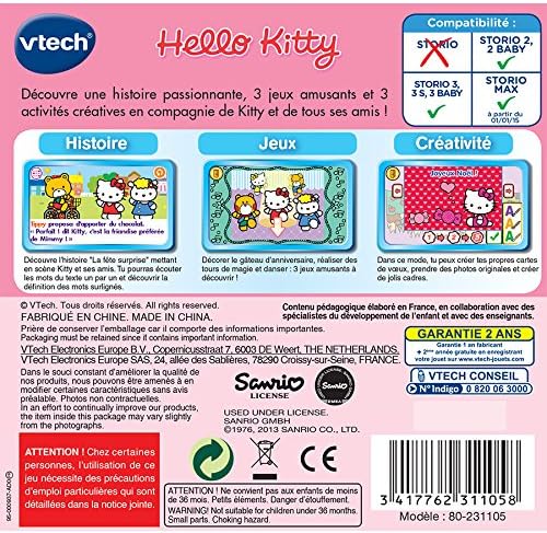 Vtech – 230105 – Storio 2 und folgende Generationen – Lernspiel Hello Kitty, Hello Kitty
