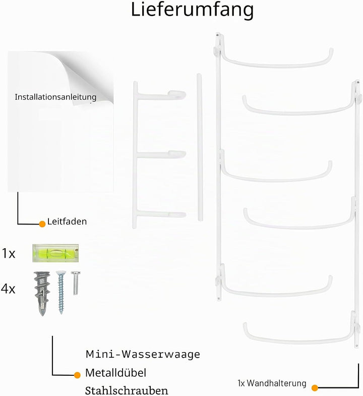 Wallniture Guru Wandhalterung Yogamatte Heim Gym Ausrüstung Widerstandsbänder und Schaumstoffrollenh