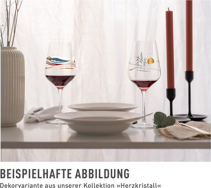 RITZENHOFF 3011007 Weissweinglas 300 ml - Serie Herzkristall Nr. 7 – mit Landschaftsmotiv in Roségol