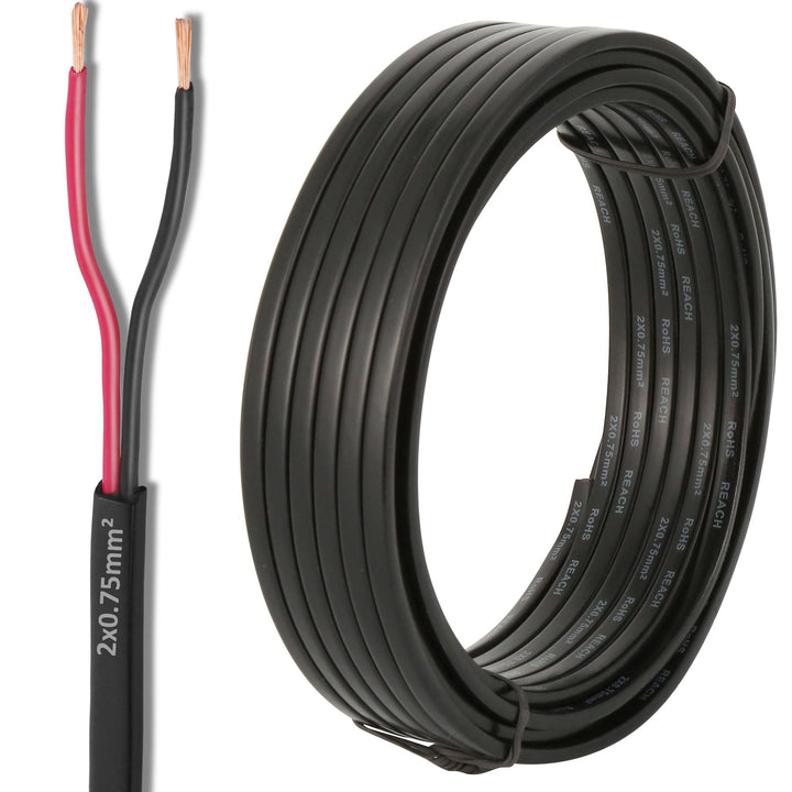 18AWG 2×0.75mm² Elektrischer Draht Kabel 2 adrig 10M Kupferkabel Fahrzeugkabel 2 polig Verlängerungs