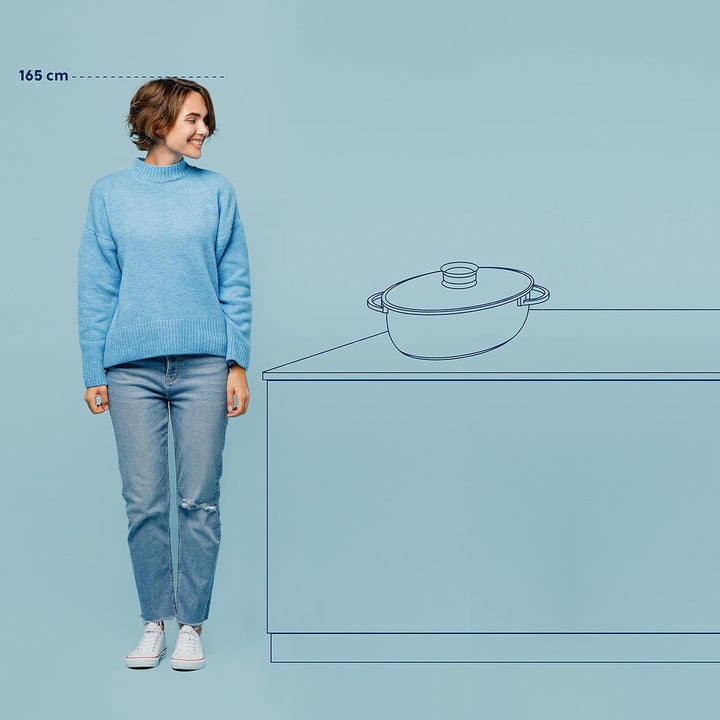 Kela 15153 Bräter, Glasdeckel mit Aromaknopf, Aluguss 5 mm, Antihaftbeschichtung, Induktionsgeeignet