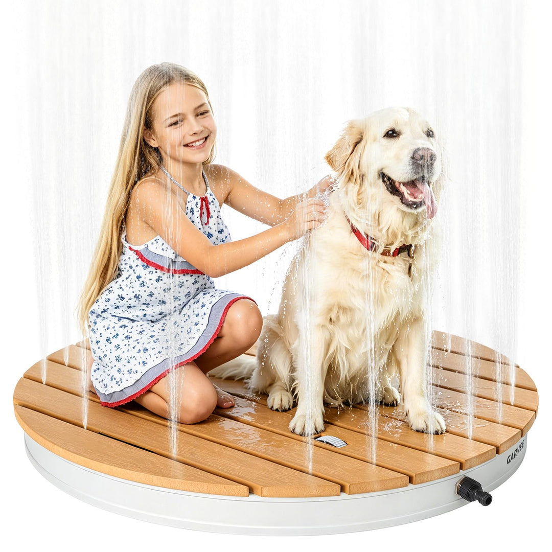 Gartendusche Aussendusche Bodendusche Outdoor, Mobile Bodendusche Campingdusche, Mit Fussrad,Rund Fo