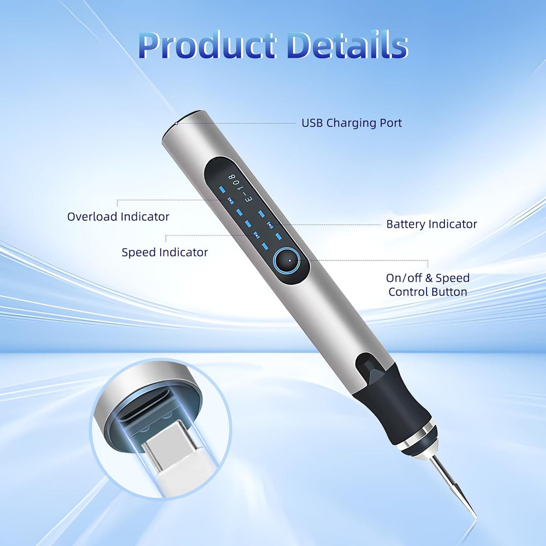 Elektrischer Gravierstift, USB wiederaufladbar, kabellos, tragbares Gravur gerät, Gravur stift für G