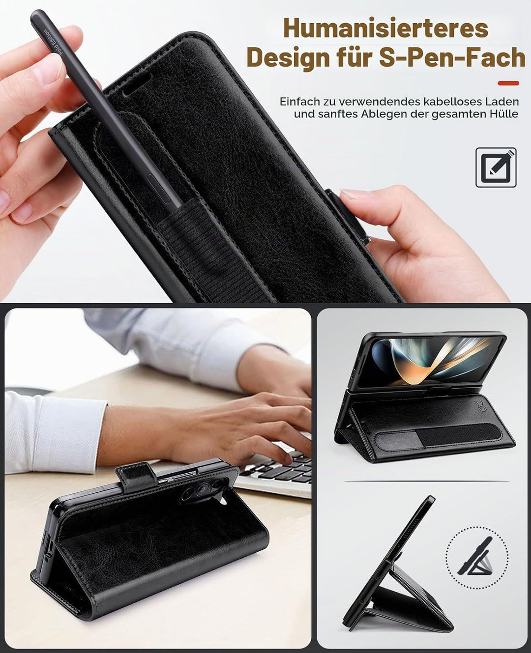 OCASE Aktualisierte Version Hülle Samsung Galaxy Z Fold 5 5G Handyhülle [mit S Pen Halter] [Vorderse