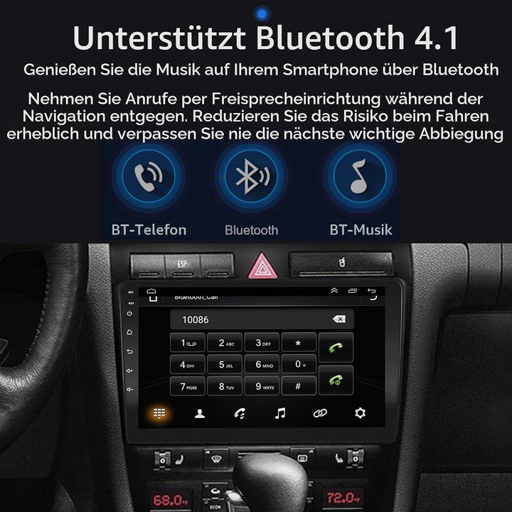 EZoneTronics Carplay Radio Android Auto Radio für Audi A6 C5 1997-2004 S6 1999-2004 mit 9 Zoll Touch