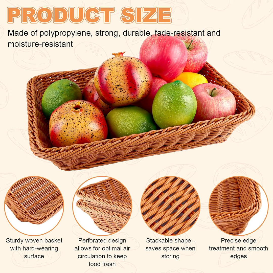 5er Set Brötchenkorb Geflochten Brotkorb Stapelbarer Brotkörbchen Modern Brotkörbe Hochwertiger Obst