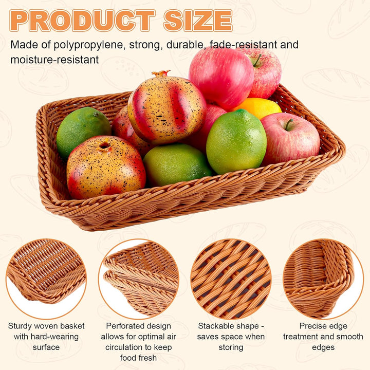 5er Set Brötchenkorb Geflochten Brotkorb Stapelbarer Brotkörbchen Modern Brotkörbe Hochwertiger Obst