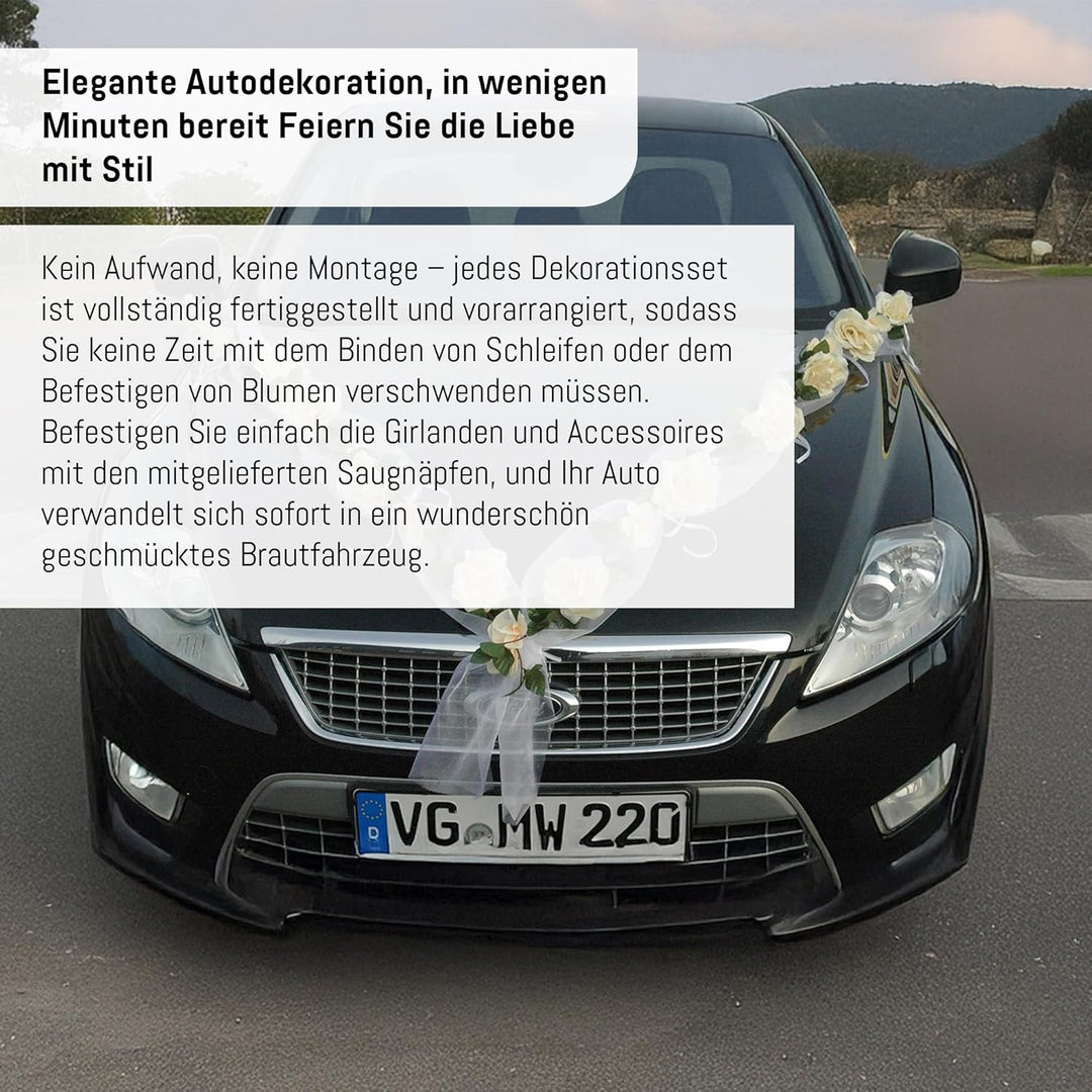 Rosen Girlande Braut Paar Rose Deko Dekoration Autoschmuck Hochzeit Car Auto Wedding ®Auto-schmuck D