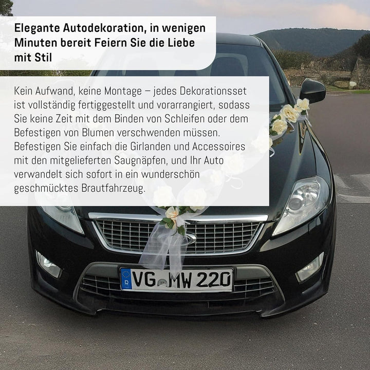 Rosen Girlande Braut Paar Rose Deko Dekoration Autoschmuck Hochzeit Car Auto Wedding ®Auto-schmuck D