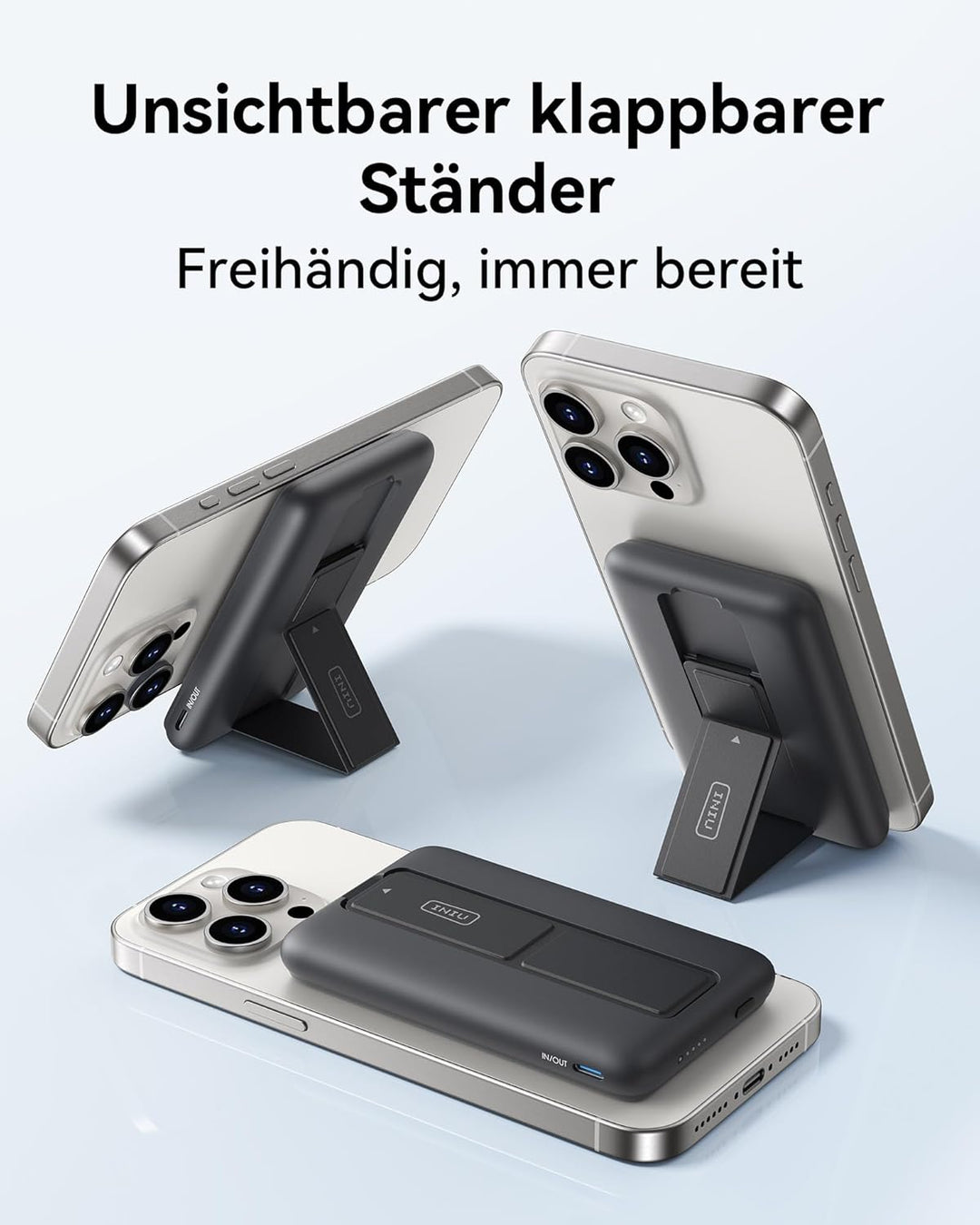 INIU Power Bank, 5500mAh 20W Powerbank Klein Aber Stark with USB C in&Out, Magnetische Externe Handy
