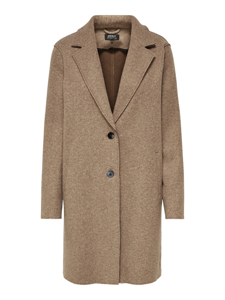 ONLY Damen Kurzmantel Carrie Bonded lange Damenjacke mit Knopfleiste S Woodsmoke Melange, S Woodsmok