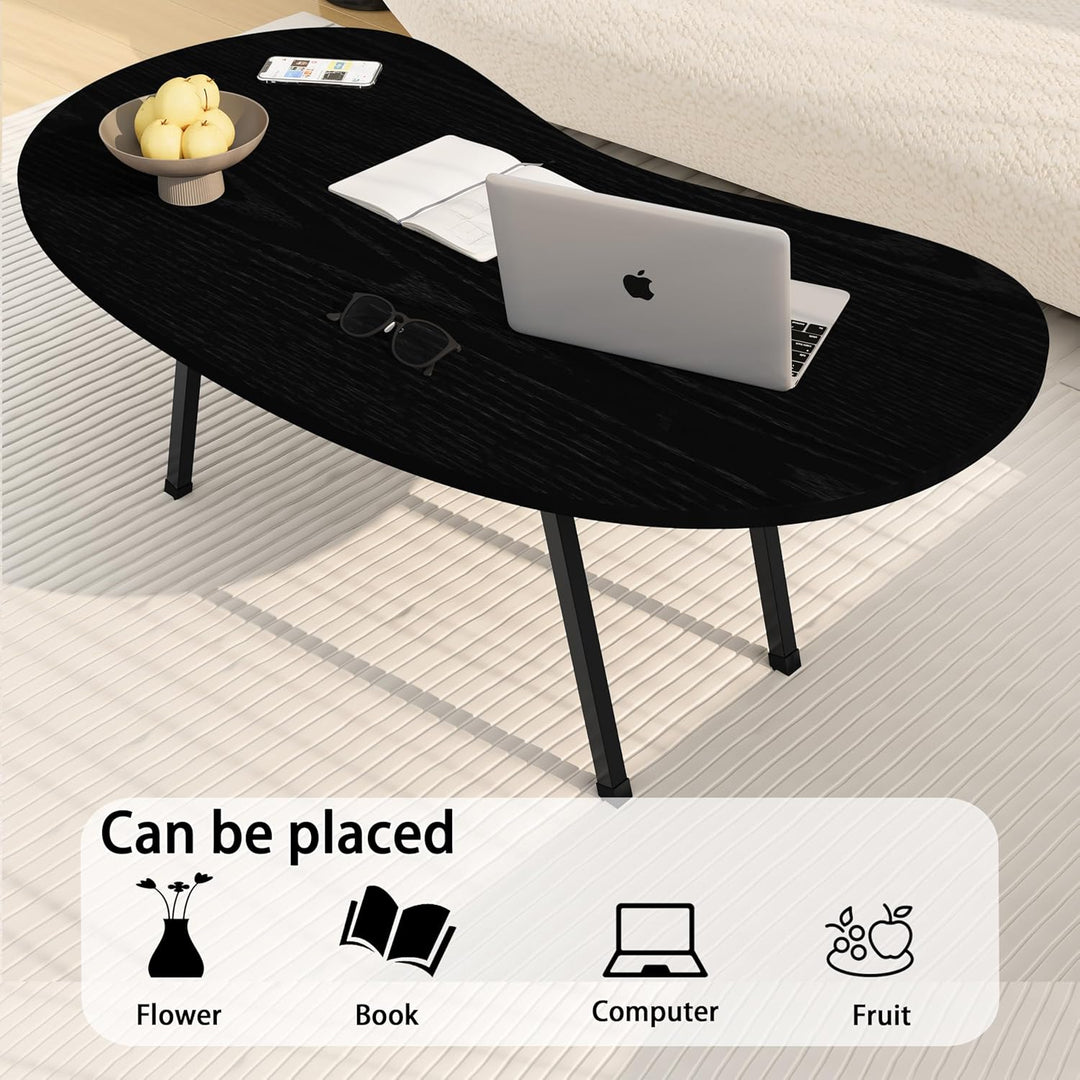 Faltbarer Couchtisch,Mid Century Modern Couchtisch Wohnzimmer Tische,Oval Center Tisch,Kleine Faltba