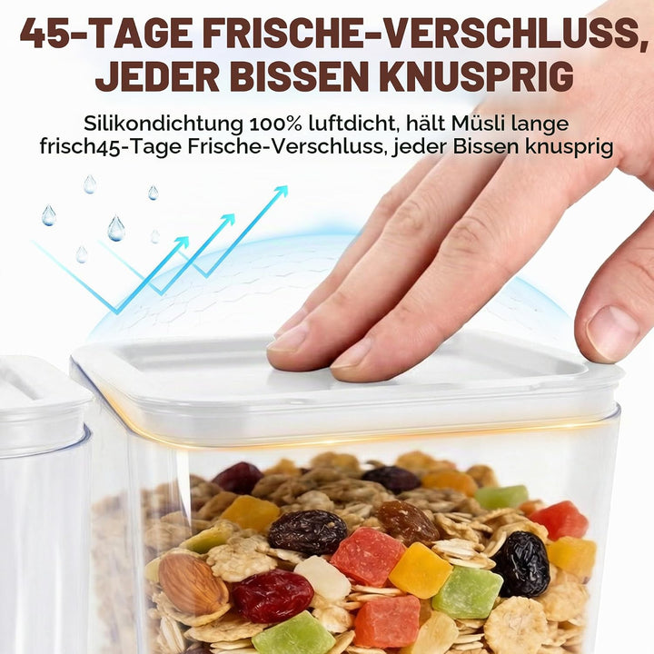 Sinceroduct Müslispender 2er Pack, Cereal Dispenser 3L Grosse luftdichte Müsli-Speicherkisten, Cornf