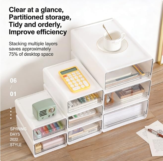 3 Stück Schubladen Organizer Box Schubladenbox Stapelbar Schubladenboxen Organizer Schublade Schreib
