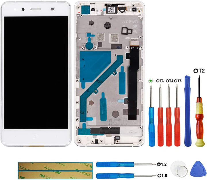 swark LCD Display Compatible with BQ Aquaris X5 (Weisse + Rahmen) Touchscreen Bildschirm Digitizer A