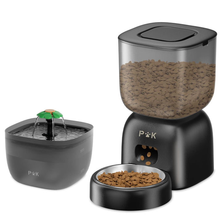 PUPPY KITTY Futterautomat Katze und Katzenbrunnen Combo, 180 Tage Lange Batterielebensdauer, Leicht