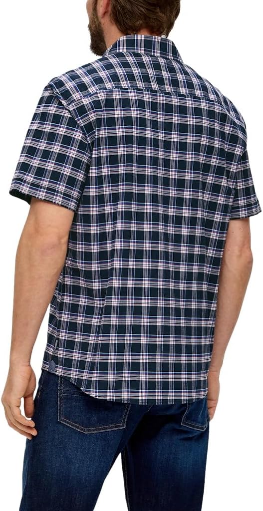 s.Oliver Herren Hemd Kurzarm XL Blau 58n4, XL Blau 58n4