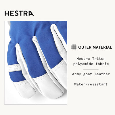 Hestra Army Leather Heli Ski Glove - Classic 5-Finger Snow Glove for Skiing, Snowboarding and Mounta