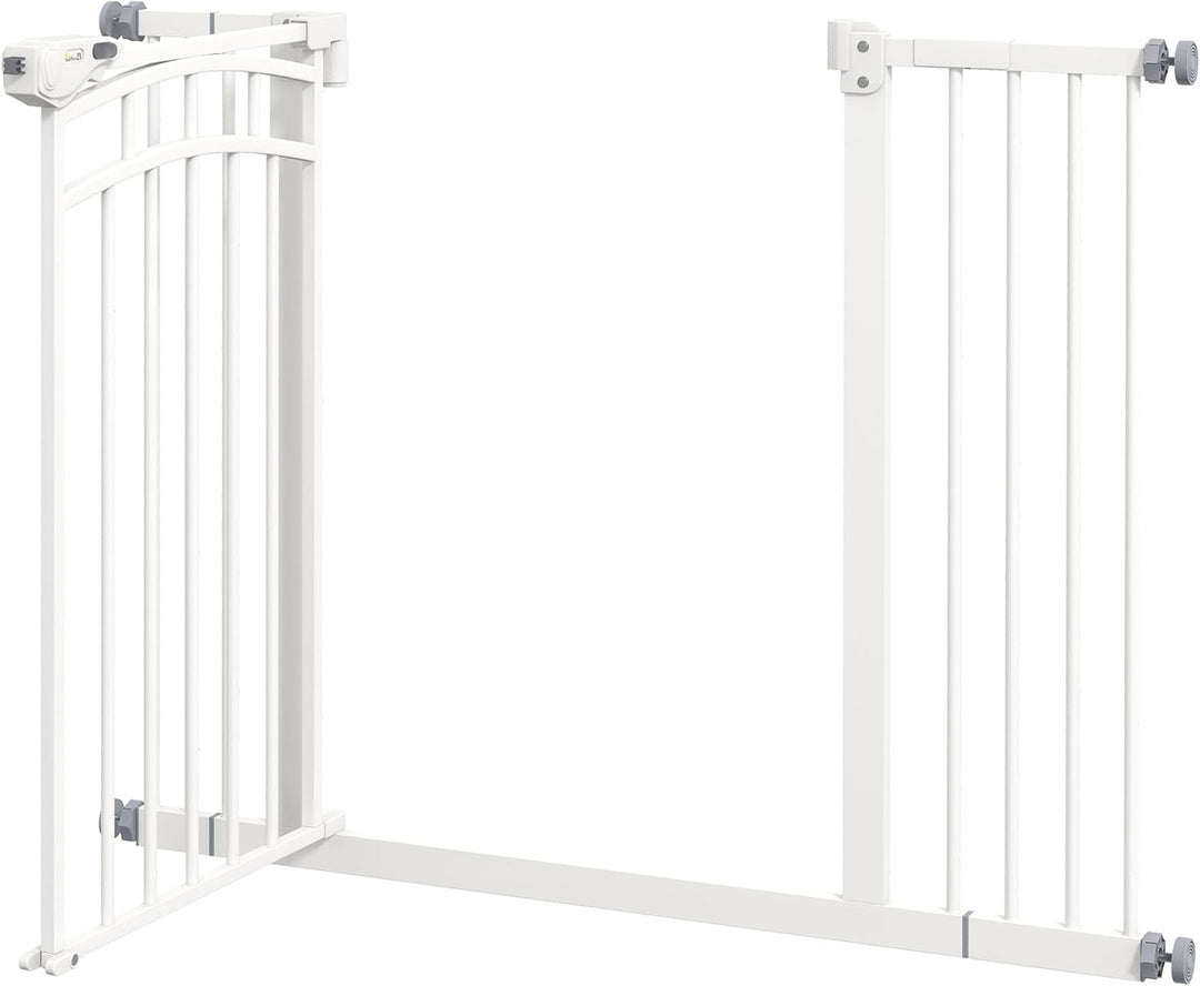 PawHut Treppenschutzgitter Türschutzgitter Ohne Bohren 74-100cm Kinderschutzgitter mit Auto-Close Be
