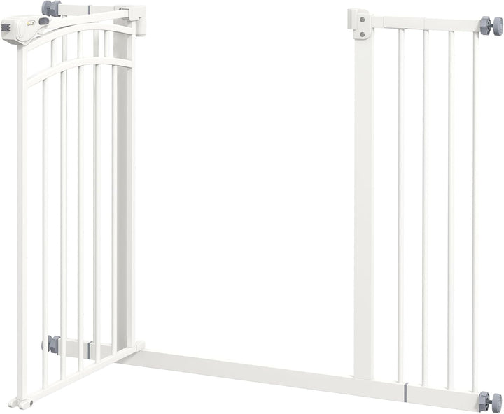 PawHut Treppenschutzgitter Türschutzgitter Ohne Bohren 74-100cm Kinderschutzgitter mit Auto-Close Be