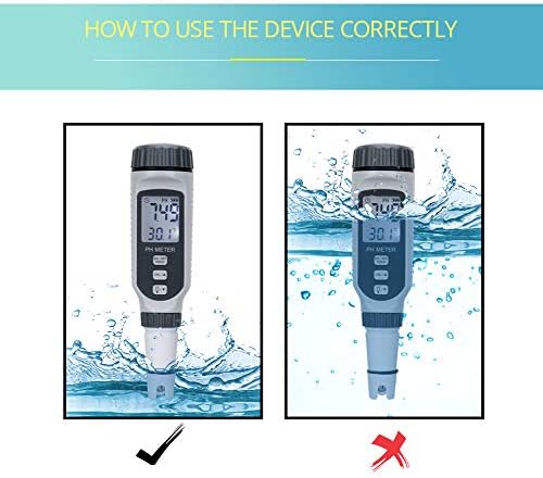 Digitales PH-Messgerät, professionelles PH- und Temperaturmessgerät Tragbares Wasserqualitätsmessger