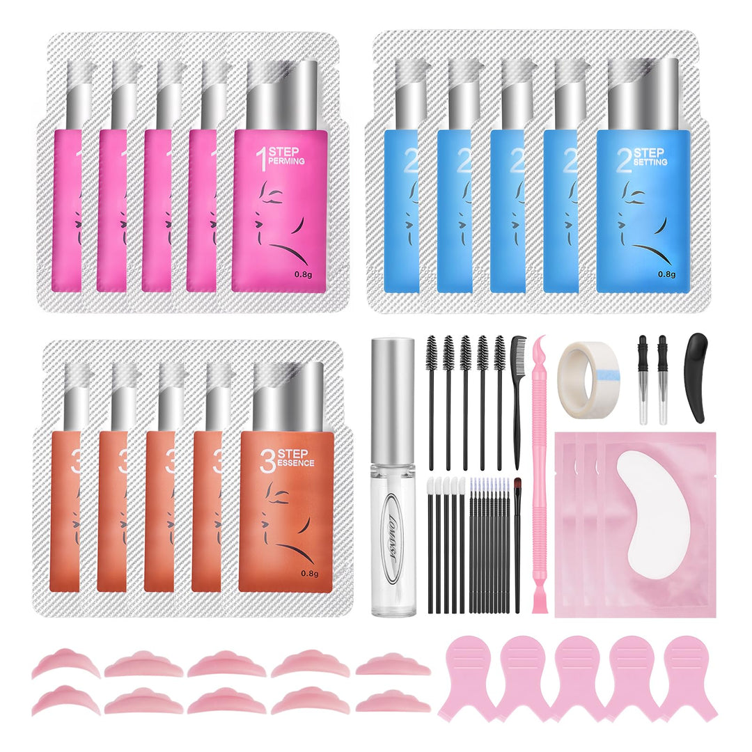 Lomansa Wimpernlifting Set, Lash Lifting Set, Sanfte, Langsam Wirkende Lotionsbeutel, Geeignet für A