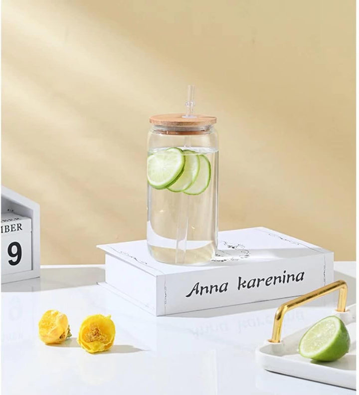 LINCMAN Mason Jar with Lid and Straw, Set of 3 Different Sizes 12oz/16oz/25ozn Milkshake Milk Tea Gl