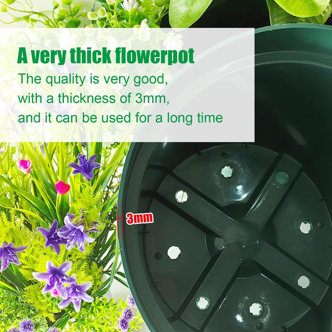 Pflanzentöpfe 20pcs 20cm Kunststoff-Pflanzentöpfe Stabiler runder Blumentopf für Anbau und Aussaat d