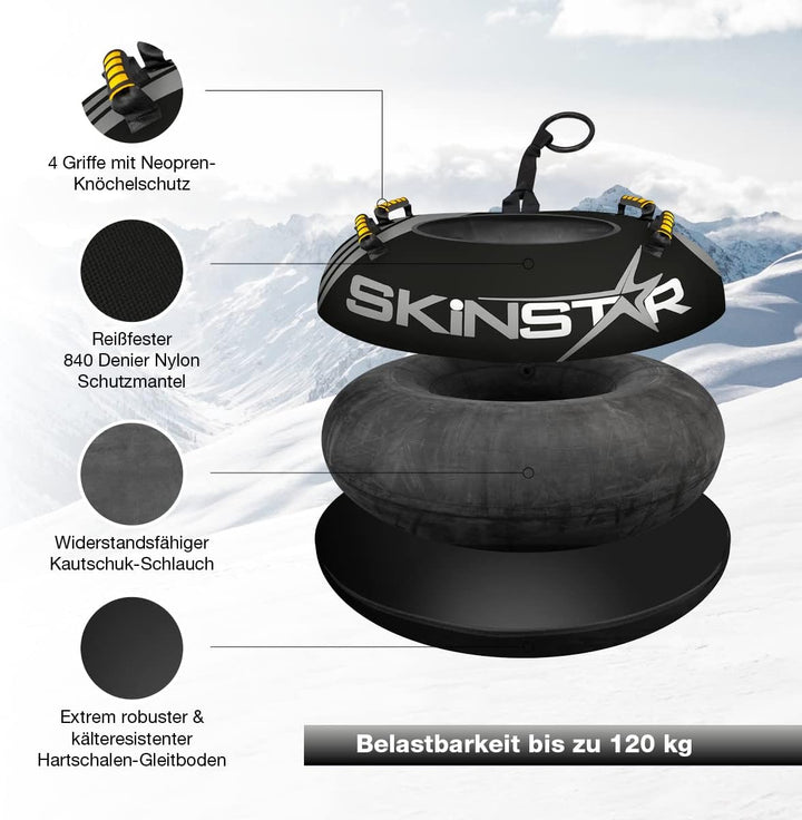 SkinStar Profi Snow Tube Schlitten Bob Rodel Reifen Schneereifen Rutschreifen Ø100cm