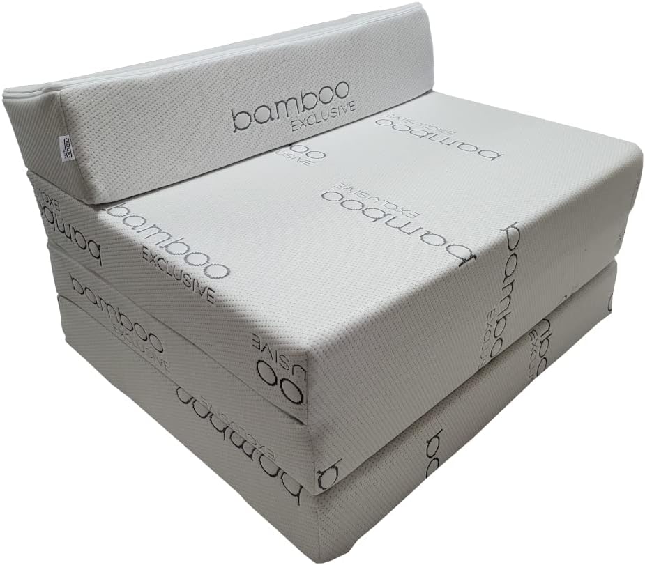 Natalia Spzoo Faltmatratze mit Schaumstoffkern und abnehmbarem Bezug – Klappmatratze mit Kopfteil –