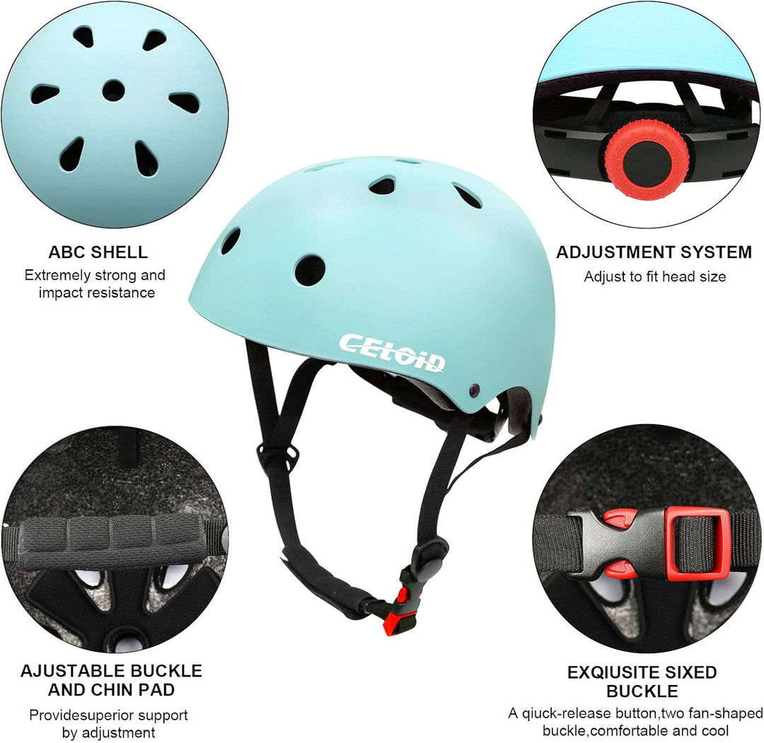 CELOID Kinder Fahrradhelm, Kleinkind Skateboard Helme für Alter 3-5-8-10-16 Jahre Jungen Mädchen, ve