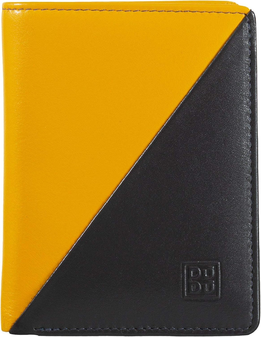 DUDU Kleine Damen-Brieftasche aus farbigem Leder mit Kartenfächern und Münzfach mit Reissverschluss