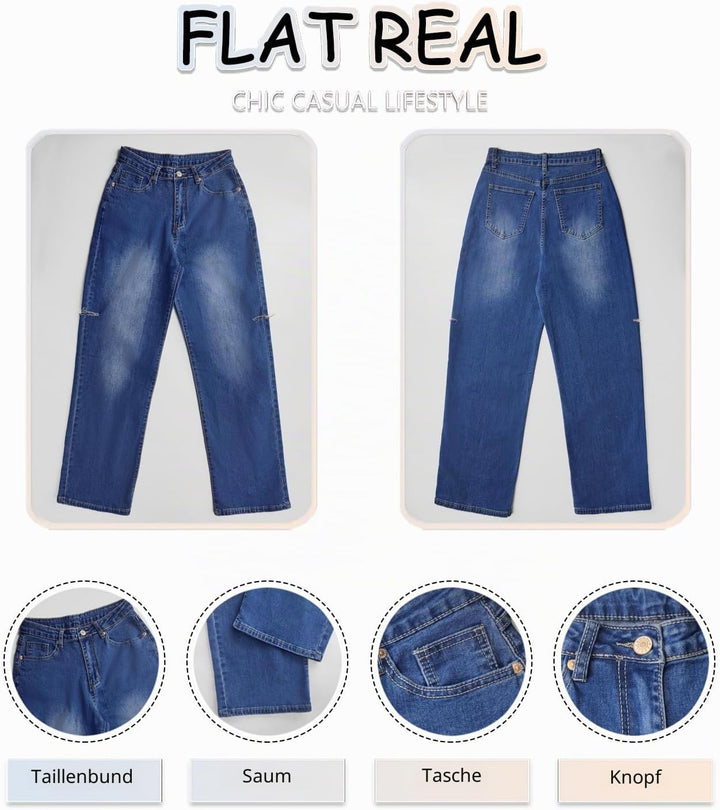 Necooer Distressed Jeans Für Damen Bell Bottom Jeans Für Damen Stretch Skinny Denim Jeans Mit Hoher