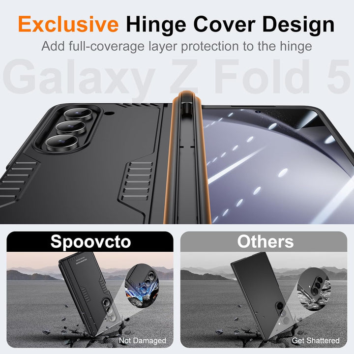 spoovcto für Samsung Galaxy Z Fold 5 Hülle mit Slim S Pen Stifthalter & Scharnierschutz, Integrierte