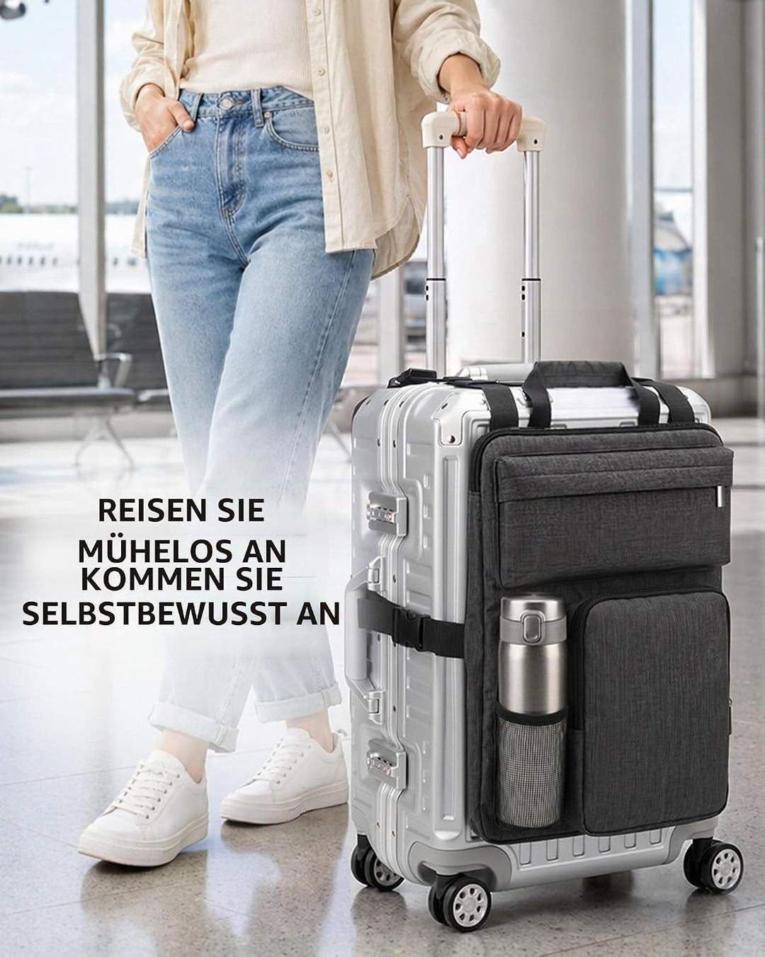 BS-VOG Über-Koffer-Organizer für Handgepäcktasche mit Getränkehalter | Packing Cubes für Koffer, ver