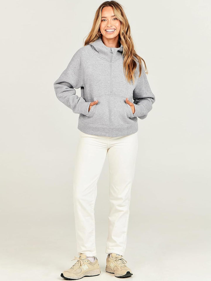 Timuspo Hoodie Damen Sweatjacke Kapuzenjacke mit Fleecet-Innenfutter Basic Zip Up Hoodie Pullover Wi
