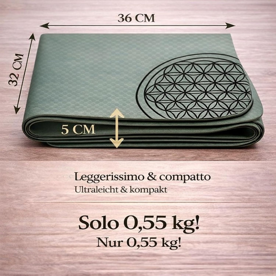 Rutschfeste, faltbare Yogamatte aus recycelbarem TPE, Yogamatte für Reisen, Yogamatte, Pilates, Fitn