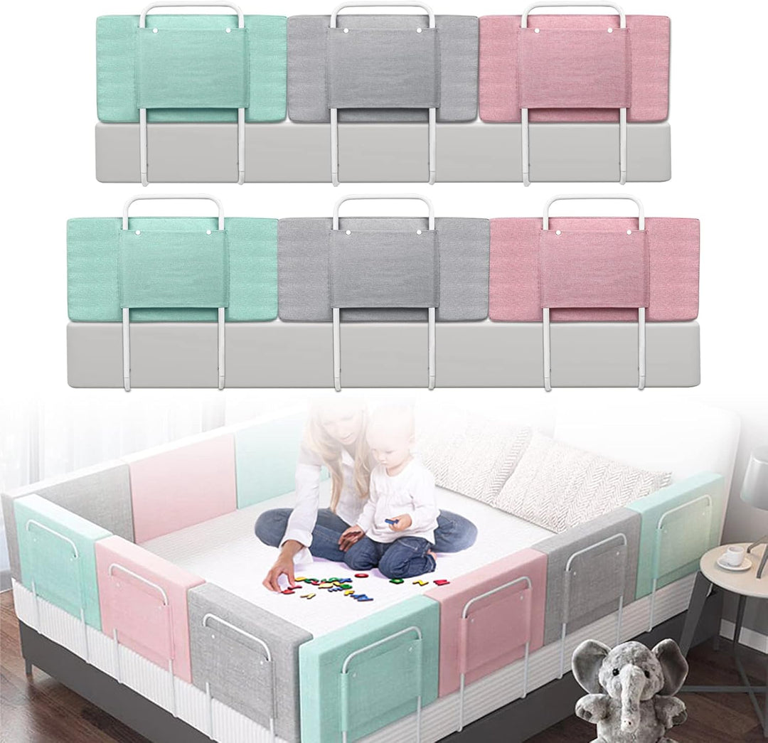 UISEBRT 3 Stück Bettgitter 60cm Rausfallschutz Bett, Bettschutzgitter für Kinder 5-Loch Höhenverstel