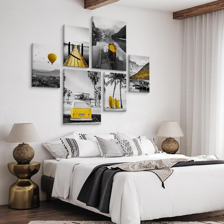 Muralo - Wandbilder Set - Leinwand Bilder Set Aufhängefertig - Bilder für Wohnzimmer Schlafzimmer -
