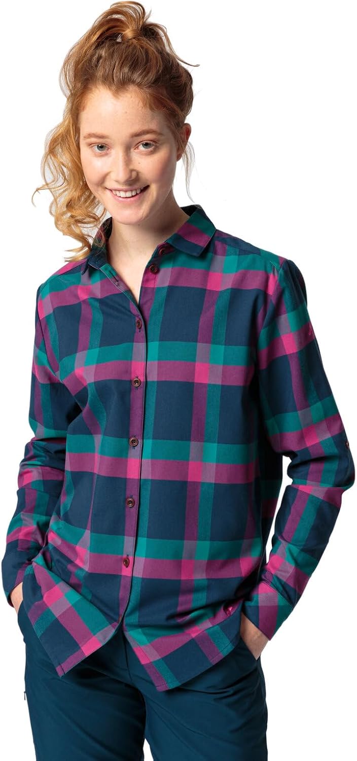 VAUDE Damen Farsund III Bluse Outdoorbluse Hemd 38 Dunkles Meer, 38 Dunkles Meer