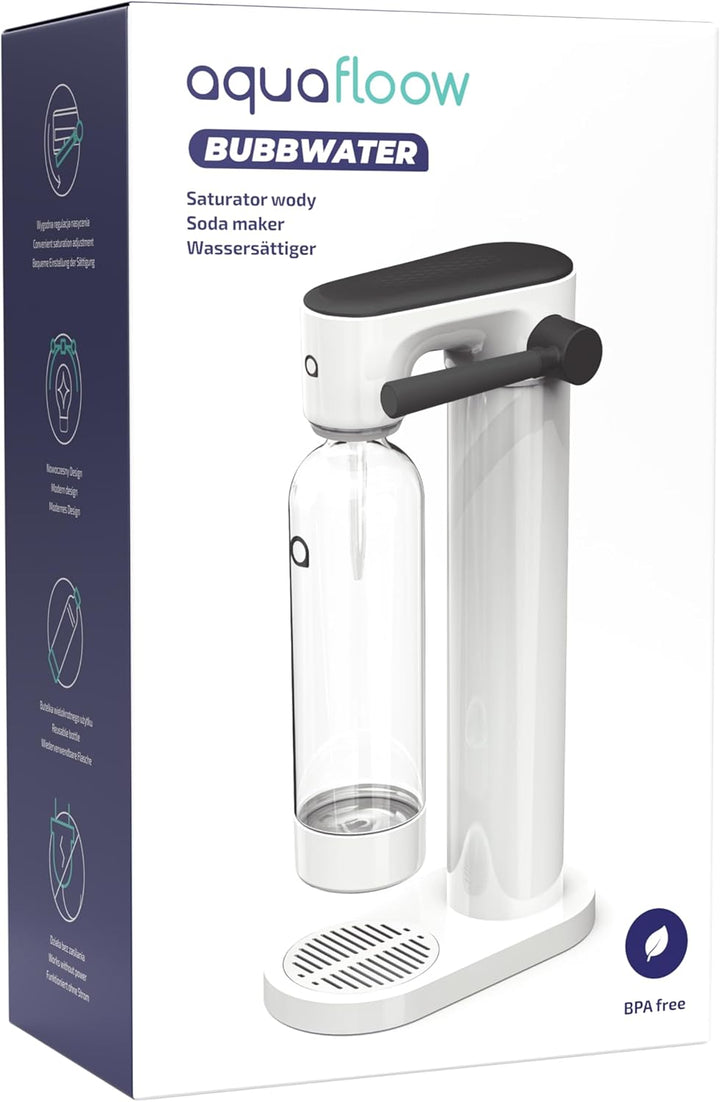 Aquafloow Wassersprudler, Sprudelwasser Maschine, 800ml Wasser Sprudel PET- Flaschen BPA-Frei | Spru
