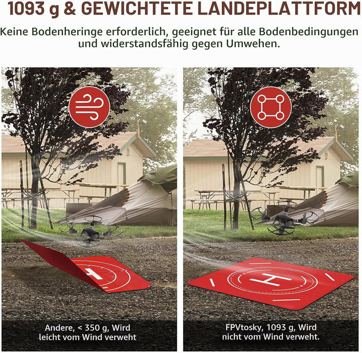 FPVtosky Drohnen-Landeplatz, Nacht Reflektierende, Universal, Gross, 76 cm,Schnellfaltbar,Doppelseit