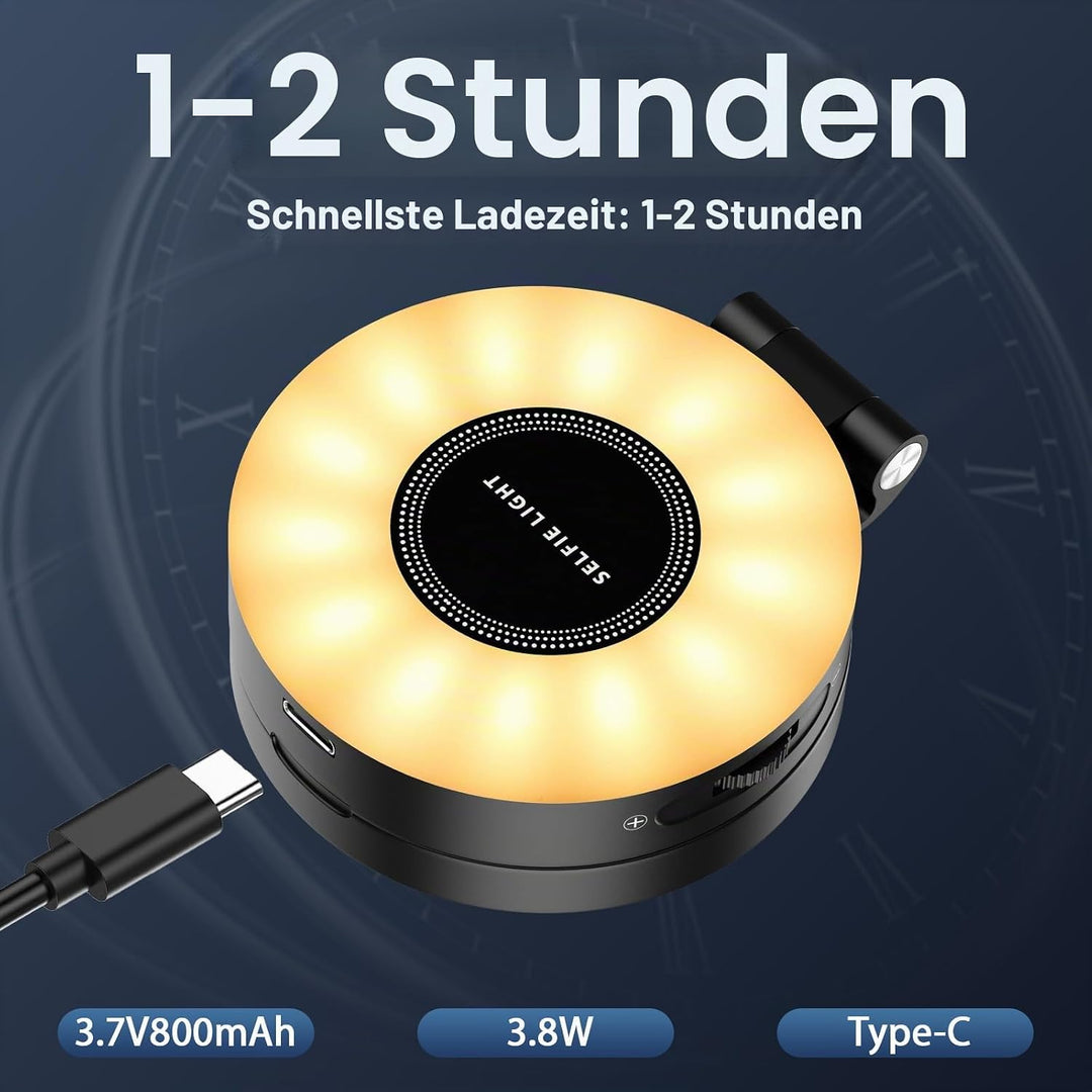 Magnetisches Selfie Licht 3 Modu Mini LED Handy 3-in-1 Magnetische Selfie Licht Kompatibel, Farbtemp